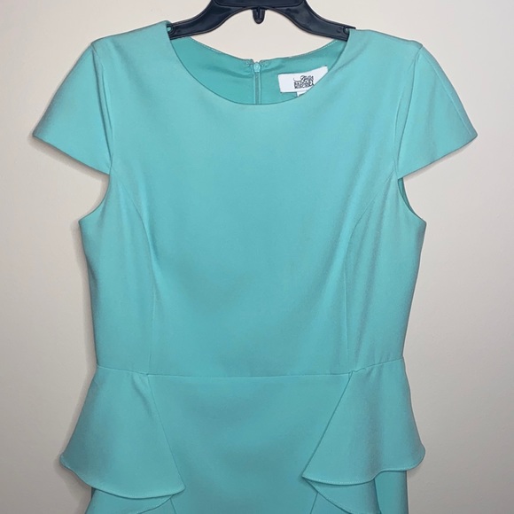 Belle Badgley Mischka Mint Peplum Dress - Picture 2 of 5